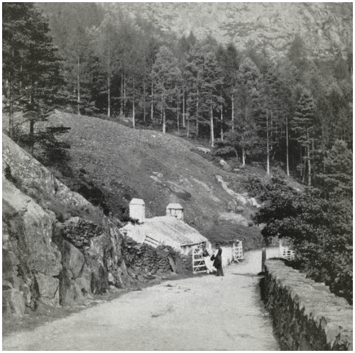Animated stereoscopic photograph of the tollgate near Beddgelert. © Crown Copyright RCAHMW.